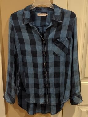 Billy T Blue and Black Buffalo Plaid Button-Up Shirt